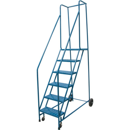 KLETON  Rolling Step Ladder, 6 Steps, 18" Step Width, 55" Platform Height, Steel - Each