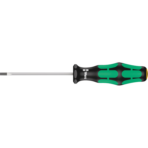 Wera Tools  05110001001  Slotted Screwdriver, 1/8" Tip, Round, 6-5/16" L, Plastic Handle - Each
