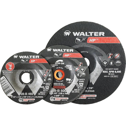 Walter Surface Technologies  08B312  HP Combo? Depressed Center Combination Wheel, 3" x 1/8", 3/8" Arbor, Type 27 - Each