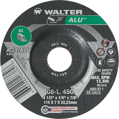 Walter Surface Technologies Aluminium Depressed Centre Grinding Wheels  (Each)-Click on options for variations & Details.