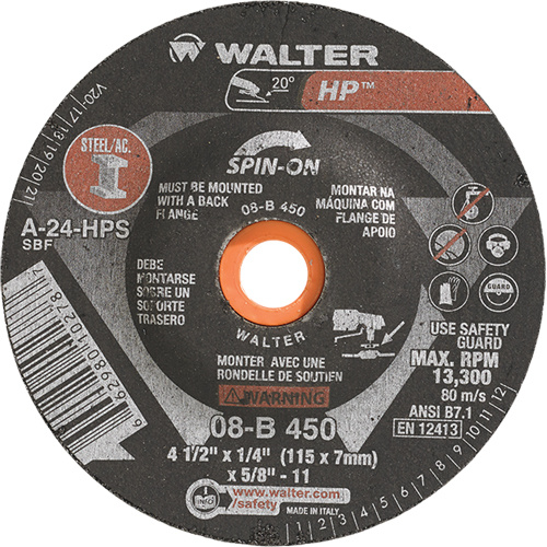 Walter Surface Technologies HP™ Spin-On Grinding Wheel  (Each)-Click on options for variations & Details.