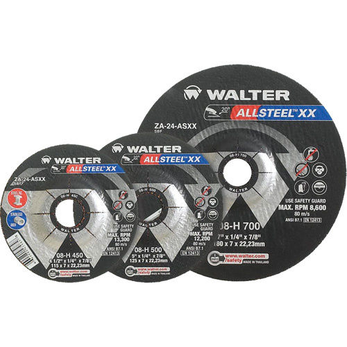 Walter Surface Technologies  08H900  Allsteel? XX Depressed Centre Grinding Wheels, 9" x 1/4", 7/8" Arbor, Type 27 - Each
