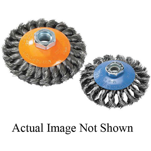 Walter Surface Technologies  13H604  Knot-Twisted Wire Saucer Cup Brush, 6" Dia. x 5/8"-11 Arbor - Each