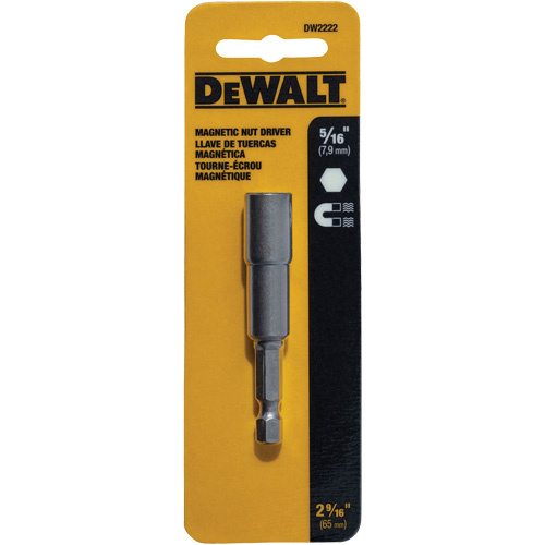 DEWALT  DW2222  Nut Driver, 5/16" Tip, 1/4" Drive, 2-9/16" L, Magnetic - Each