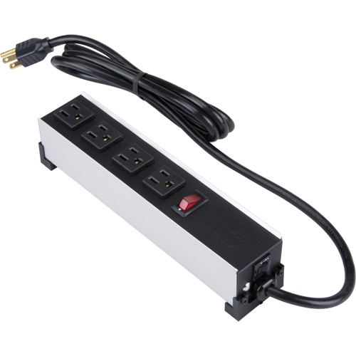 Gray Electric 1584H4A1 Indoor Brushed Aluminum Power Bar, 4 Outlet(s), 6'-(Each)