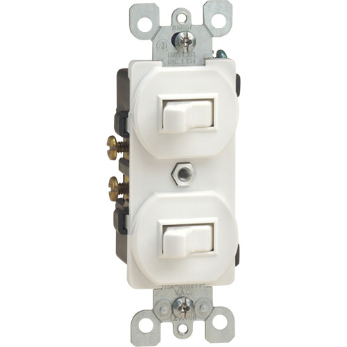 Leviton 5224-W Combination 2 Single-Pole Switches-(Each)