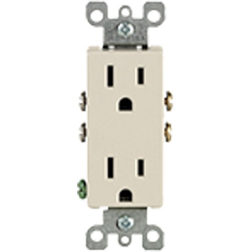 Leviton 5325-T Decora Side-Wired & Quickwire Duplex Receptacle-(Each)
