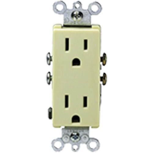 Leviton 5325-I Decora Side-Wired & Quickwire Duplex Receptacle-(Each)