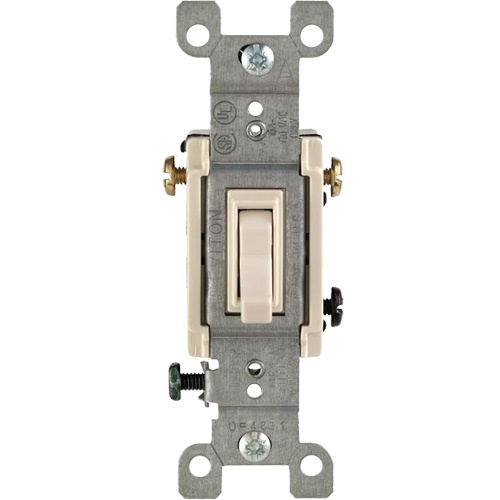 Leviton 1453-T Quickwire & Side-Wired Framed Toggle with 3-Way Toggle-(Each)
