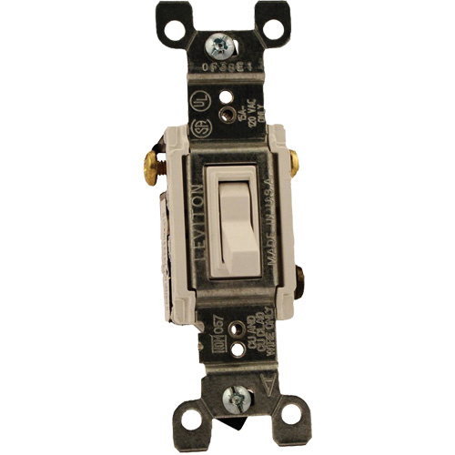 Leviton 1453-WCP Quickwire & Side-Wired Framed Toggle with 3-Way Toggle-(Each)