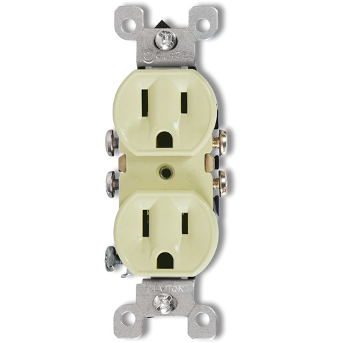 Leviton 5320-TCP Duplex Side-Wire & Quickwire NEMA 5-1 R Receptacle-(Each)