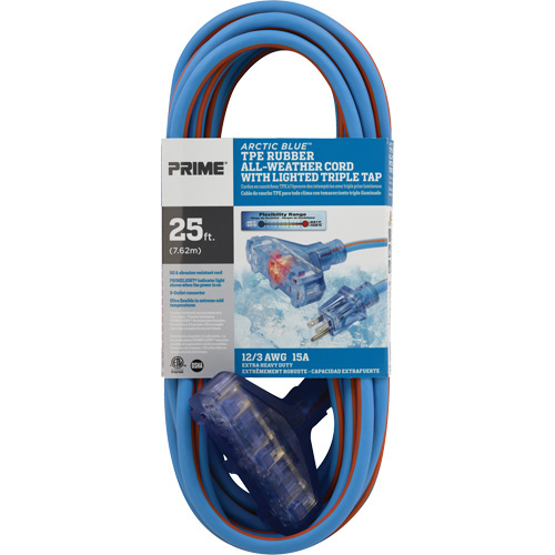 Prime Arctic Blue™ TPE-Rubber Extension Cord  (Each)-Click on options for variations & Details.