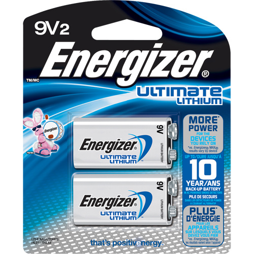 Energizer  L522BP2  Lithium Batteries, 9 V - Pack of 2