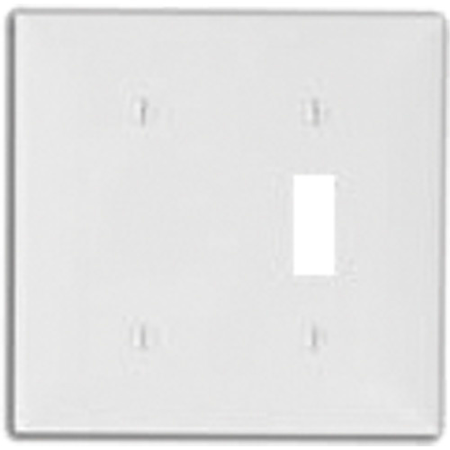 Leviton  80706-W  Combination Blank & Toggle Wallplate - Each