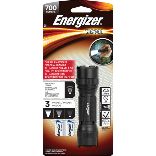 Energizer  PMHT2L  TAC 700 Flashlight, LED, 700 Lumens, CR123 Batteries - Each