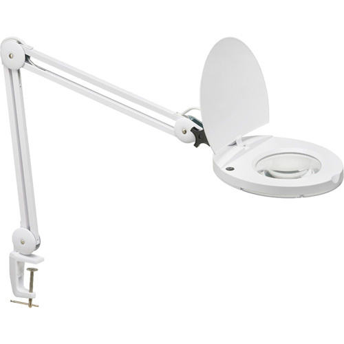Dainolite Ltd  DMLED10-A-WH  LED Magnifier with A-Bracket, 3 Diopter, LED Light, 47" Arm, C-Clamp, White - Each