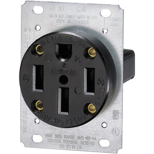 Leviton  279-S00  Industrial Grade Round Outlet - Each