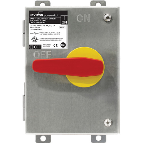 Leviton MDS6-AX Stainless Steel Disconnect Switch-(Each)