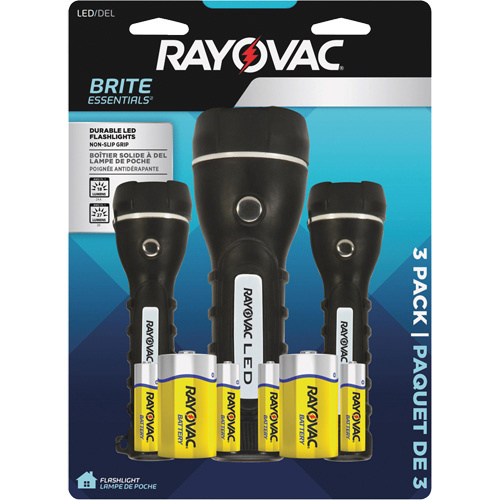 Rayovac  BER2AA2D-B3TA  Brite Essentials? Flashlight Pack, LED, 40/26 Lumens, D/AA Batteries - Each