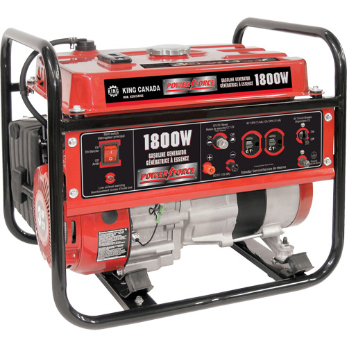 King Canada KCG-1501GX Gasoline Generator, 1800 W Surge, 1400 W Rated, 120 V, 7 L Tank-(Each)