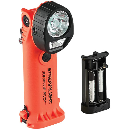 Streamlight  91800  Survivor Pivot<sup>?</sup> Flashlight with Battery Carrier, LED, 325 Lumens, Rechargeable Batteries - Each
