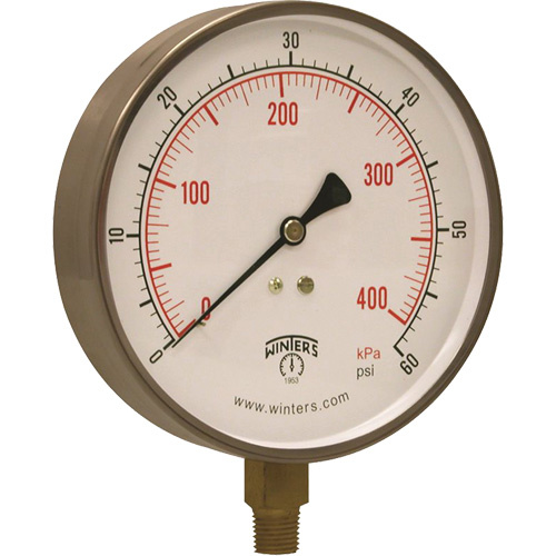 Stainless Steel Pressure Gauge, 2-1/2" , 30" Hg Vac., Bottom Mount, Liquid Filled Analogue-(Each)