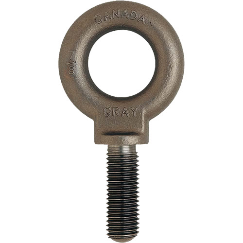 Gray Tools BS28 Eye Bolt Eye Bolt, 1-11/16" Dia., 2-1/4" L, Uncoated Natural Finish, 10600 lbs. (5.3 tons) Capacity - Each