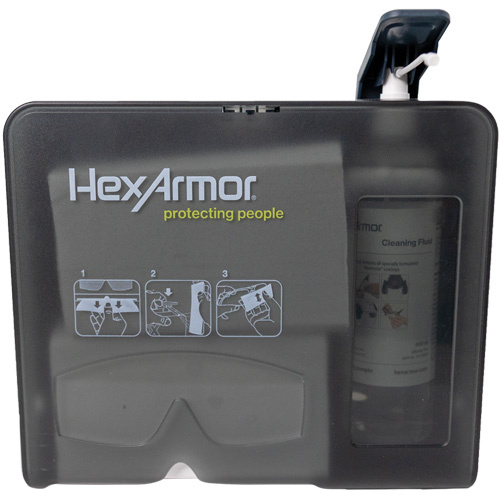 Hexarmor  14-10027  Wall Mounted Eyewear Cleaning Station, Metal, 11.8" L x 10.4" H - Each