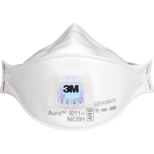 3M 9211+ Aura 9211+ Particulate Respirator, N95, NIOSH Certified-(Box of 10)
