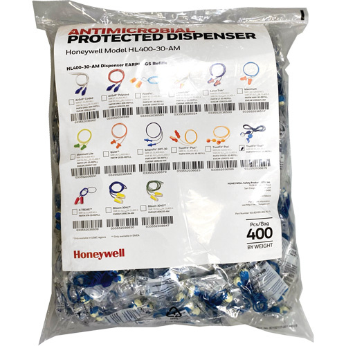 Honeywell  TFTPOD-30-REFILL  TFT-30 Earplugs Refill for HL400 Dispenser, Bulk - Polybag, Corded - Pack of 2000 Pairs