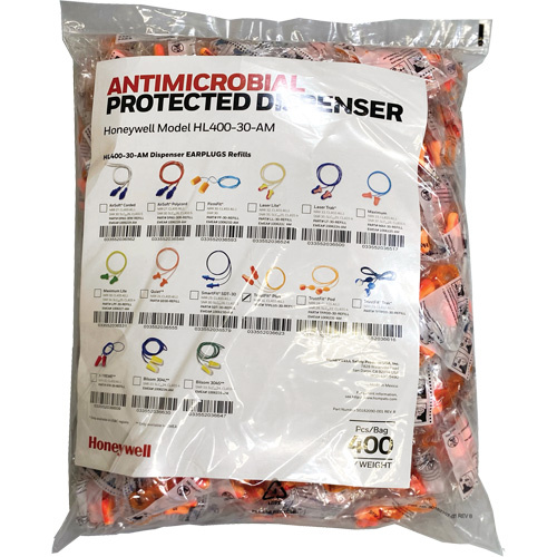 Honeywell  TFPLUS-30-REFILL  TFP-30 Earplugs Refill for HL400 Dispenser, Bulk - Polybag, Corded - Pack of 2000 Pairs