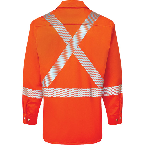 IFR Workwear USO652-3XLT Ultrasoft<sup>?</sup> Flame Resistant Deluxe Segmented Striped Work Shirt, 3X-Large (Tall), Orange - Each