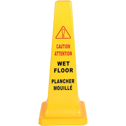 Globe 7200 Wet Floor Safety Cone, Bilingual with Pictogram-(Each)