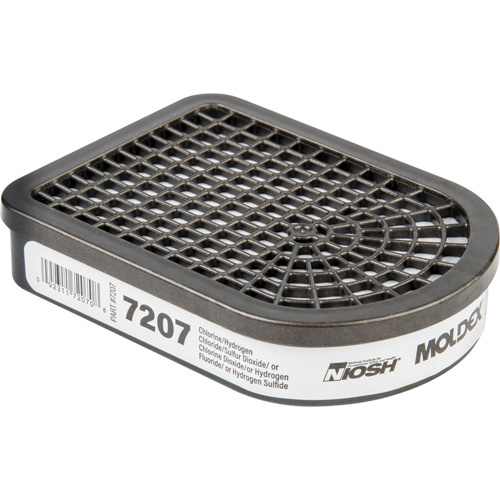 Moldex 7207 Semi-Rectangular Respirator Cartridge, Gas/Vapour Cartridge, Acid Gas-(Pair)
