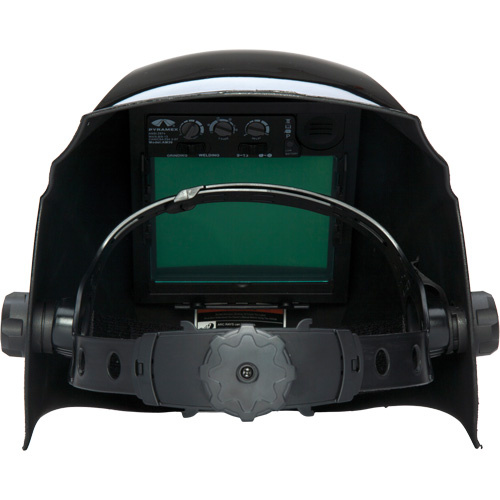 Pyramex  WHAM3030GB  Leadhead<sup>?</sup> Auto Darkening Welding Helmet, 3.8" L x 3.4" W View Area, 9 - 13 Shade Range, Black - Each