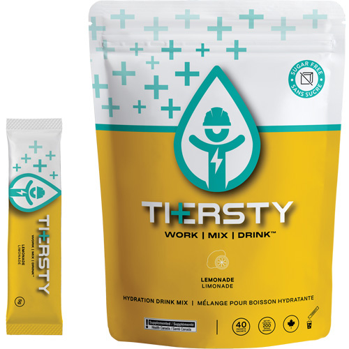 THERSTY HYDRATION  BAG1040-LEM  Hydration Drink Mix, Single Serve, Lemonade - Pack of 40