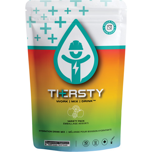 THERSTY HYDRATION  BAG2010-MIX  Hydration Drink Mix, Single Serve, Mixed Flavours - Pack of 10