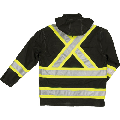 Tough Duck  S37231-BLACK-4XL  Ripstop Safety Rain Jacket, Polyester, 4X-Large, Black - Each