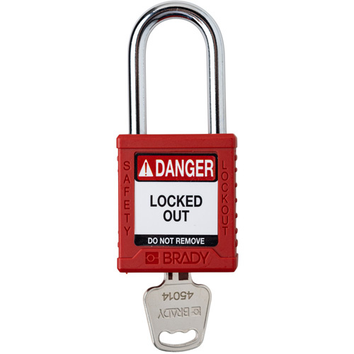 Brady  153452  Compact Lockout Padlock, Safety Padlock, Keyed Different, Nylon, 1-1/2" Width - Each