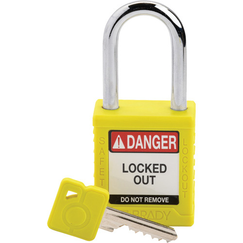 Brady  153453  Compact Lockout Padlock, Safety Padlock, Keyed Different, Nylon, 1-1/2" Width - Each
