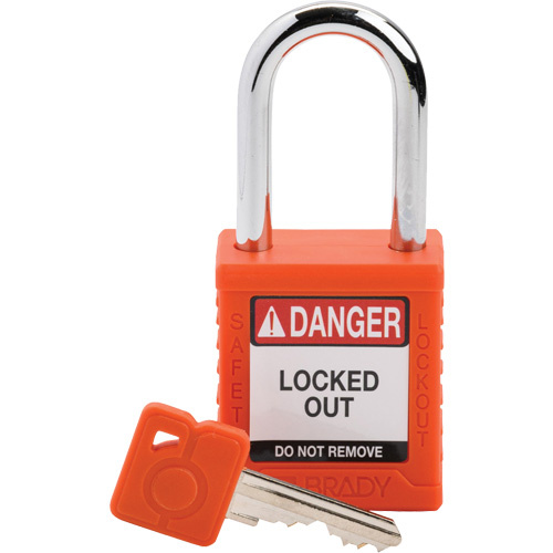 Brady  153455  Compact Lockout Padlock, Safety Padlock, Keyed Different, Nylon, 1-1/2" Width - Each