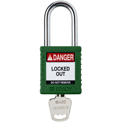 Brady  153456  Compact Lockout Padlock, Safety Padlock, Keyed Different, Nylon, 1-1/2" Width - Each