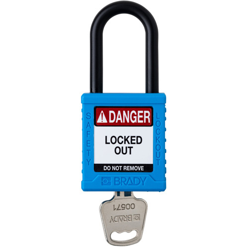 Brady  153557  Standard Lockout Padlock, Safety Padlock, Keyed Different, Nylon, 1-1/2" Width - Each
