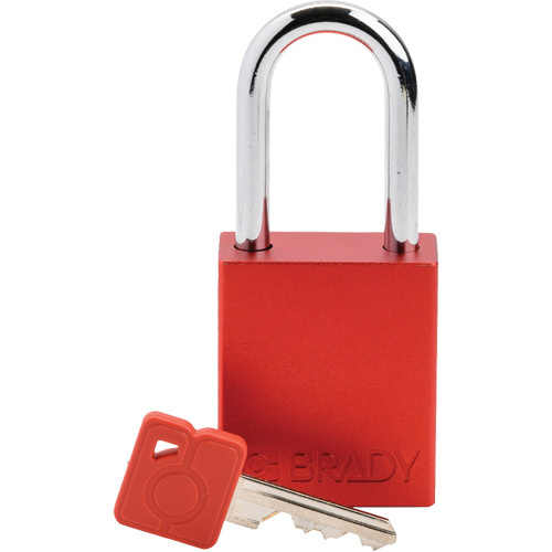 Brady 153737 Lockout Padlock, Safety Padlock, Keyed Different, Aluminum, 1-1/2" Width-(Each)
