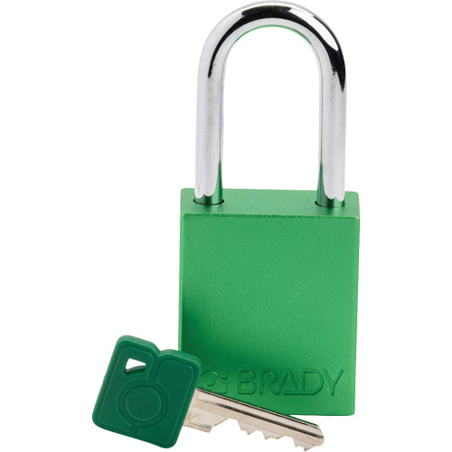 Brady 153741 Lockout Padlock, Safety Padlock, Keyed Different, Aluminum, 1-1/2" Width-(Each)