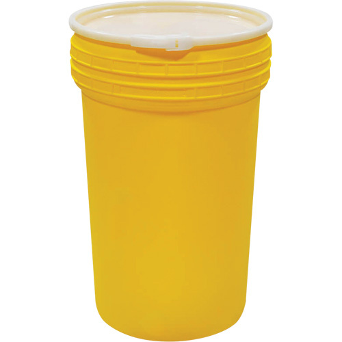 Enpac 1255-YE Plastic Lab Pack Nestable Drum with Lever-Lock, 55 US gal., Mobile-(Each)