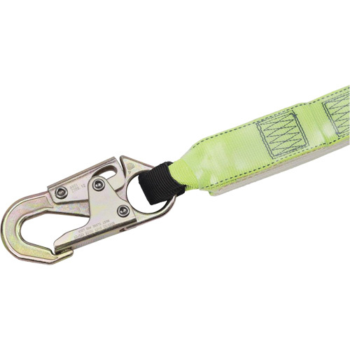 Peakworks  V8104724  SA-6402-4 Shock Absorbing Lanyard, 4', Form Hook Center, Snap Hook Leg Ends, Polyester - Each
