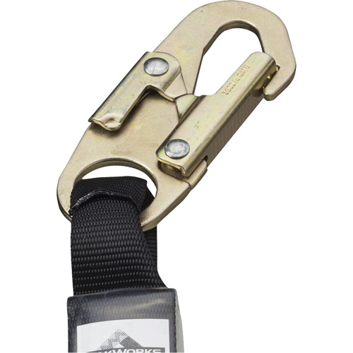 Peakworks  V8108606  SA-5500-6 Shock Absorbing Lanyard, 6', Snap Hook Center, Snap Hook Leg Ends, Galvanized Steel - Each