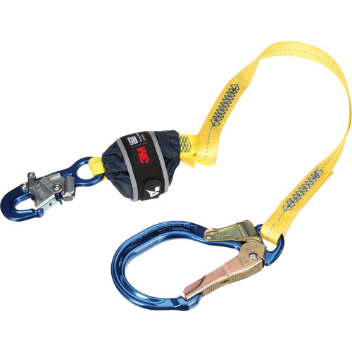 3M DBI Sala Fall Protection  1246570C  Web Shock-Absorbing Lanyard, 4', Rebar Hook Center, Snap Hook Leg Ends, Polyester - Each