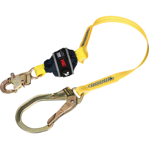 3M DBI Sala Fall Protection  1246572C  Web Shock-Absorbing Lanyard, 4', Rebar Hook Center, Snap Hook Leg Ends, Polyester - Each